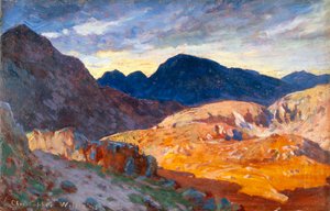 'वेल्श हिल्स में सूर्यास्त', 1893-1934'