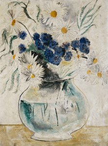एक ग्लास बाउल में Daisies और कॉर्नफ्लॉवर द्वारा क्रिस्टोफर वुड