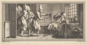 कैदी को रस्सी लाना, 1746-47। द्वारा क्लाउड ऑगस्टिन डफ्लोस