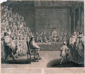 किंग चार्ल्स I का परीक्षण, वेस्टमिंस्टर का महल, c1725 द्वारा क्लाउड डबस्क