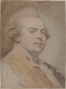 सेल्फ-पोर्ट्रेट, c.1780 (कागज पर लाल और काले रंग के चाक और पेस्टल) द्वारा क्लाउड जीन बैप्टिस्ट होइन