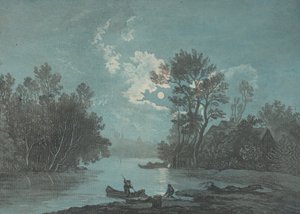 मूनलाइट द्वारा मछुआरे, सीए। 1750-1800। द्वारा क्लाउड जोसेफ वर्नेट