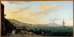 जोसेफ वर्नेट (1714-1789) द्वारा वेसुवे पेंटिंग के साथ नेपल्स की खाड़ी द्वारा क्लाउड जोसेफ वर्नेट