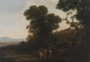 एक स्ट्रीमिंग के माध्यम से आंकड़े के साथ लैंडस्केप, 1636-1637 द्वारा क्लाउड लोरेन
