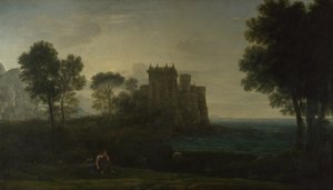 कामदेव के महल के बाहर मानस के साथ लैंडस्केप मुग्ध महल, 1664