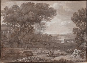 मिस्र में उड़ान पर आराम के साथ लैंडस्केप, 1660 द्वारा क्लाउड लोरेन