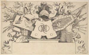 मोनोग्राम के साथ ट्रॉफी, जिसमें लेनोर्डोस के पत्र शामिल हैं, 1651। द्वारा क्लॉड मेलन