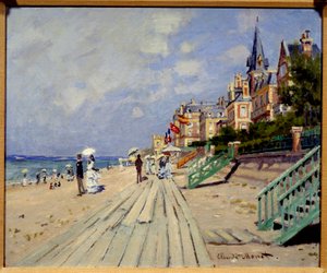 ट्रौविल बीच। क्लाउड मोनेट द्वारा पेंटिंग (1840-1926) द्वारा Claude Monet
