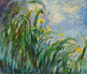पीला irises, सी। 1925। द्वारा क्लाउड मोनेट