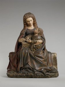 वर्जिन एंड चाइल्ड, c.1415-17 (पेंट और गिल्डिंग के साथ चूना पत्थर) द्वारा क्लॉस डे वर्व