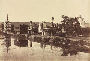 बंशुनुरे में टैंक और मंदिर, सी। 1857। द्वारा कर्नल थॉमस बिग्स