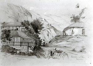 बर्जर हाउस, वलपरिसो, 1834 (कागज पर पेंसिल und wc) द्वारा कॉनराड मार्टेंस