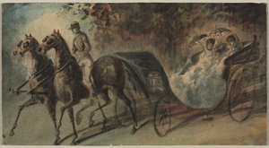 बोइस डी बोलोग्ने में गाड़ी, 1800s। द्वारा कॉन्स्टेंटिन दोस्तों
