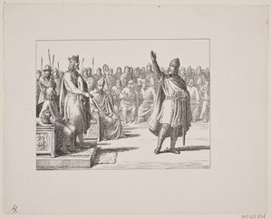 स्वेन्ड ग्रंडटविग के लिए चित्रण, quot;मार्सक स्टिग: 13वीं शताब्दी का डेनिश लोक गीतquot;, 1861 द्वारा कॉन्स्टेंटिन हैनसेन