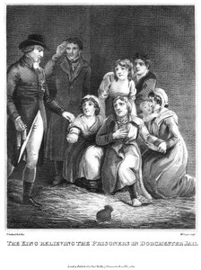 राजा डोरचेस्टर जेल में कैदियों को राहत देते हुए, 1820