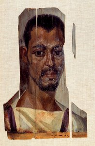 नर ममी का पोर्ट्रेट। तीसरी शताब्दी, रोमन काल (प्राचीन मिस्र) (30 ई.पू.-395 ई.) फयूम (फयूम) के क्षेत्र से। सूर्य 0,41x0,14 मीटर पेरिस, मुसी डू लौवर द्वारा कॉप्टिक