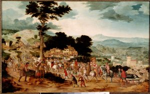 कॉर्नेलिस मैसिस (1508-1580) द्वारा 16वीं शताब्दी के प्राग, नेशनल गैलरी द्वारा कलवारी पेंटिंग का रास्ता