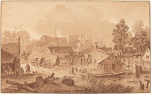 तालाब वाला गाँव द्वारा Cornelis Ploos van Amstel