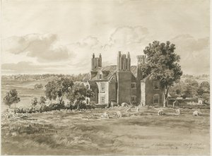 ओकेन - फार्म हाउस: सेपिया वॉश ड्राइंग, 5 अगस्त 1820 (ड्राइंग) द्वारा कॉर्नेलियस वर्ली
