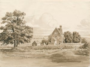 टेटनहॉल - पर्टन हॉल: सीपिया वॉश ड्राइंग, 9 अगस्त 1820 (ड्राइंग) द्वारा कॉर्नेलियस वर्ली