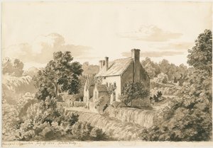 वुडफोर्ड - कॉटेज: सीपिया ड्राइंग, 27 जुलाई 1820 द्वारा कॉर्नेलियस वर्ली