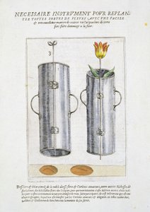 &39;हॉर्टस फ्लोरिडस&39; से फूलों के पुन: रोपण के लिए उपकरण, 1614-15 प्रकाशित