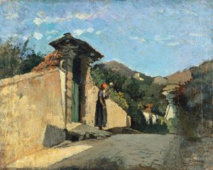 लैंडस्केप का अध्ययन, सीए 1861, क्रिस्टियानो बंटी द्वारा (1824-1904), बोर्ड पर कैनवास पर तेल