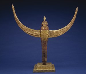 चीफ्स स्टाफ फिनियल (पलेम्बयान राजो टोंगकट), 19वीं सदी के अंत में (लकड़ी और सोने की पन्नी)