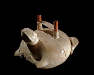 Precolombian कला, Paracas सभ्यता (पेरू): मेंढक के आकार का फूलदान। 800-200 ई.पू. लीमा, नृविज्ञान और पुरातत्व का राष्ट्रीय संग्रहालय द्वारा संस्कृति परचा