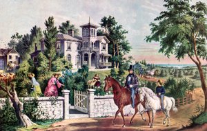 अमेरिकन कंट्री लाइफ, मई मॉर्निंग, 1855। द्वारा कैरियर और Ives