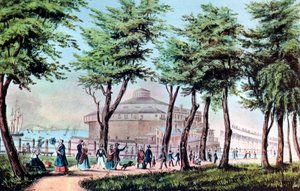 बैटरी, न्यूयॉर्क से कैसल गार्डन, 1848 द्वारा कैरियर और Ives
