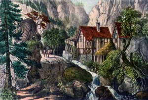 ओल्ड स्विस मिल, 1872। द्वारा कैरियर और Ives