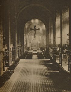 वेस्टमिंस्टर कैथेड्रल का इंटीरियर वेस्ट एंड से देखा गया, c1935। द्वारा सिरिल एलिस