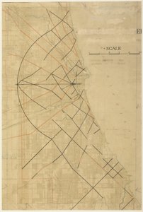 शिकागो, शिकागो की योजना से प्लेट 91, प्रस्तावित विकर्ण धमनियां, 1909।