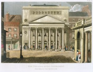 लंदन में न्यू थिएटर रॉयल, हेमार्केट, 1821, 1826 में जॉन नैश द्वारा डिजाइन किया गया था द्वारा डैनियल हैवेल