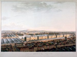 लंदन डॉक्स का दृश्य, 1816 द्वारा डैनियल हैवेल