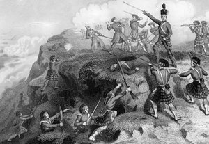 हाइलैंडर्स ने रूसी रिडाउट, अल्मा की लड़ाई, 1854, 1857 पर हमला किया द्वारा डैनियल जॉन पाउंड