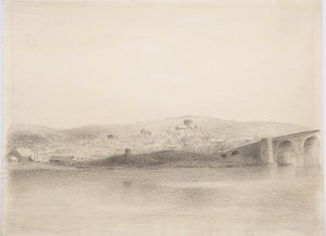 Hexham, c.1916 (कागज पर लकड़ी का कोयला) द्वारा डैनियल ओलिवर