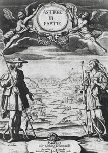 एस्ट्री और सेलाडन, ऑनरे डी&39;फ्रफे (1557-1625) द्वारा &39;एस्ट्री&39; का चित्रण द्वारा डैनियल रबेल