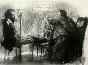 एलिजाबेथ सिदल ड्राइंग रोसेट्टी, 1853, 1947। द्वारा डांटे गेब्रियल चार्ल्स रोसेटी