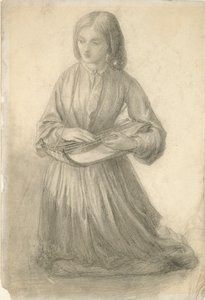 एलिजाबेथ सिद्दाल एक स्ट्रिंग वाद्य यंत्र बजाते हुए, c1852 द्वारा डांटे गेब्रियल रॉसेटी