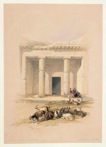 मिस्र, बेनी हसन की गुफाओं का प्रवेश द्वार, डेविड रॉबर्ट्स द्वारा ड्राइंग पर आधारित उत्कीर्णन द्वारा डेविड (बाद में) रॉबर्ट्स