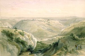 दक्षिण से जेरूसलम, 12 अप्रैल 1839, लुई हाघे (1806-85) पब द्वारा उकेरी गई 'द होली लैंड' के खंड I से प्लेट 10। 1842 (लिथो) द्वारा डेविड (बाद में) रॉबर्ट्स