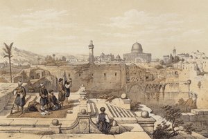 उमर की मस्जिद (कलर लिथो) द्वारा डेविड (बाद में) रॉबर्ट्स