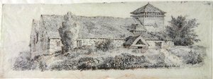 लल्नफ़ेयर चर्च, उत्तरी वेल्स, c.1813 द्वारा डेविड कॉक्स