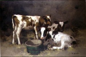 तीन बछड़ों (कैनवास पर तेल)