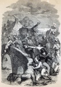 1895 में हॉक पर इलेक्शन दंगा, 1895 में प्रकाशित &39;कासेल इलस्ट्रेटेड हिस्ट्री ऑफ इंग्लैंड&39; का चित्रण द्वारा डेविड हेनरी फ्रिस्टन