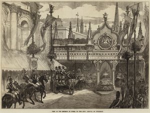 शहर के लिए रूस के सम्राट का दौरा, गिल्डहॉल में आगमन द्वारा डेविड हेनरी फ्रिस्टन