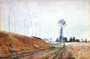 पिकार्डी में सड़क के किनारे का चारागाह, c.1887 (कागज पर गौचे) द्वारा डेविड मरे