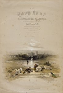 फव्वारा से बाल्बेक, 7 मई 1839, लुई हागे (1806-85) पब द्वारा उत्कीर्ण &39;द होली लैंड&39; के खंड II का शीर्षक पृष्ठ। 1843 द्वारा डेविड रॉबर्ट्स